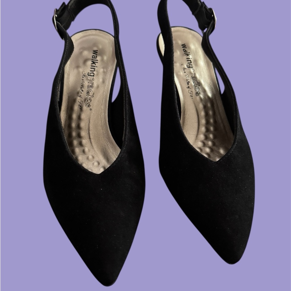 Walking Cradles Black Flats with Pointed Toe
